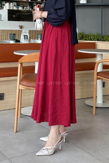 Sour Cherry Cotton Flare Skirt