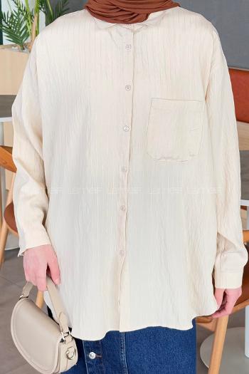 Lamelif Paris Tesettür Gömlek Bej