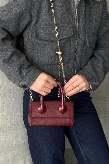 Claret Red Without Accessories Skin Hand Bag Arm Bag Bag
