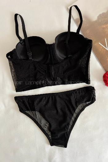 Lamelif  Simli Büstiyer Destekli Takım