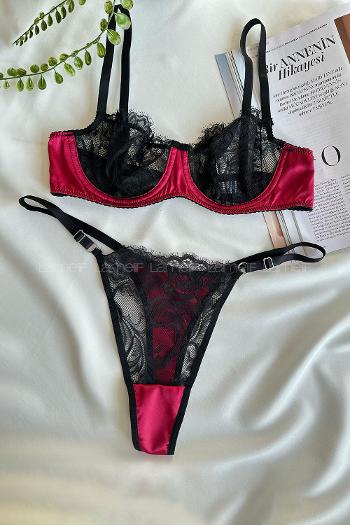 Claret Red Cotton Fabric Underwire Unsupport 