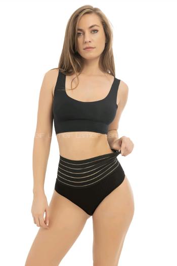 Black Combed Fabric Scanties