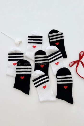 Lamelif 4lü Fitilli Kalpli Kolej Çorap