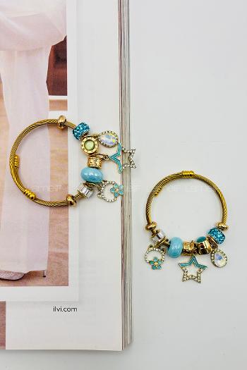 Lamelif Gold Yıldız Charm Pandora Bileklik