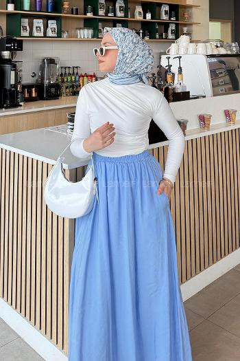 White Mock Turtle Neck Long Arm Sandy Fabric Body