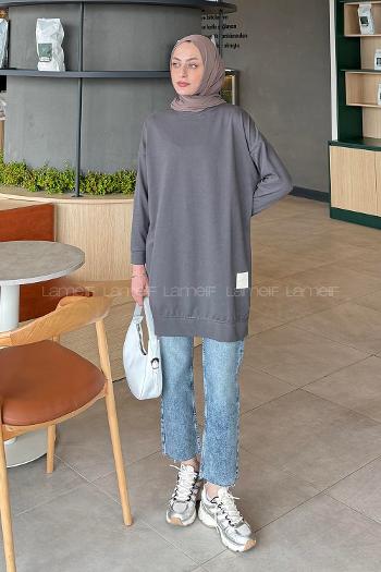 Anthracite Crew Neck Long Arm Sweatshirt