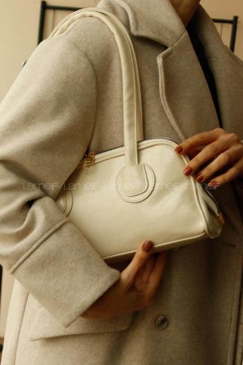 Lamelif Henna Pinterest Model Kadın Omuz Çantası Krem