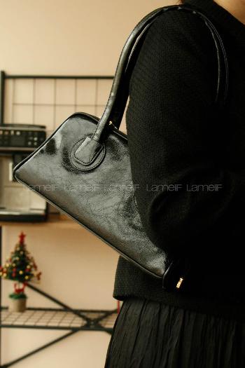 Lamelif Henna Pinterest Model Kadın Omuz Çantası Siyah