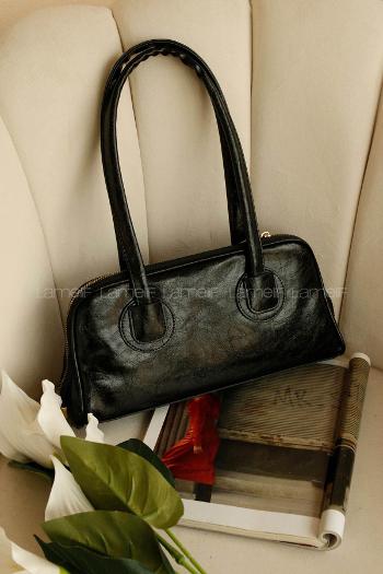 Lamelif Henna Pinterest Model Kadın Omuz Çantası Siyah