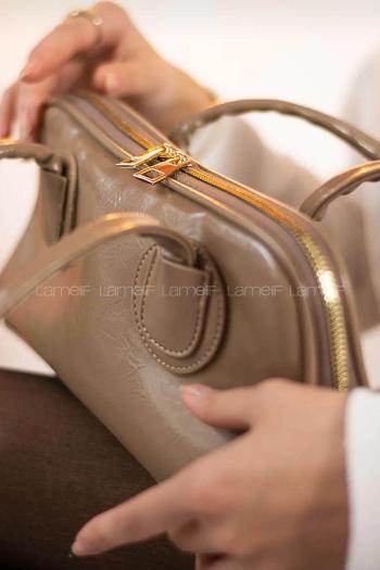 Lamelif Henna Pinterest Model Kadın Omuz Çantası Vizonrengi