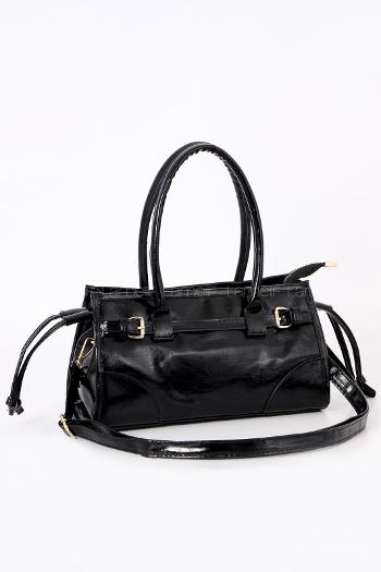 Black Buckle Skin Hand Bag Bag