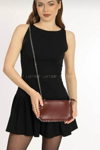 Claret Red Without Accessories Rope Hand Bag Bag