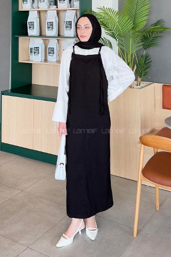 Lamelif Gabardin Tesettür Jile Siyah