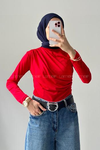 Pomegranate Flower Crew Neck Long Arm Sandy Fabric Body