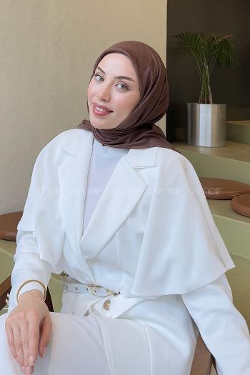 Brown Cotton Fabric Straight Scarf