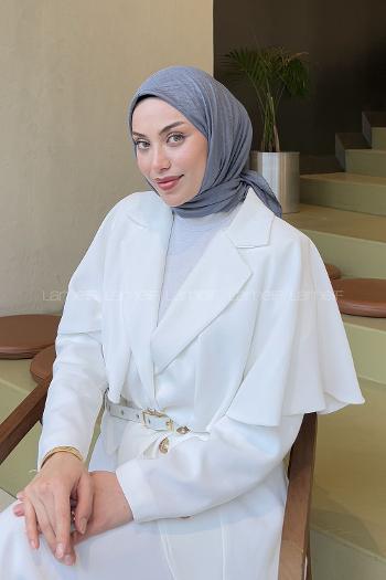 Lamelif Bambu Eşarp Koyu Gri