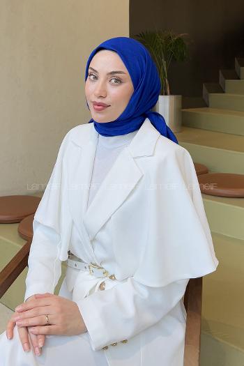 Lamelif Bambu Eşarp Saks Mavisi