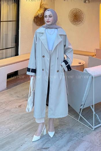 Black Long Arm Cotton Trench Coat