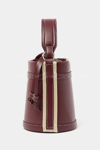 Lamelif Kova model Kontrast Dikişli Büzgülü Kapatma El ve Omuz Çanta Bordo