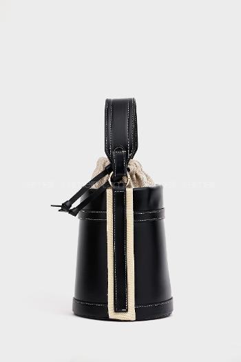 Black Buckle Skin Hand Bag Bag