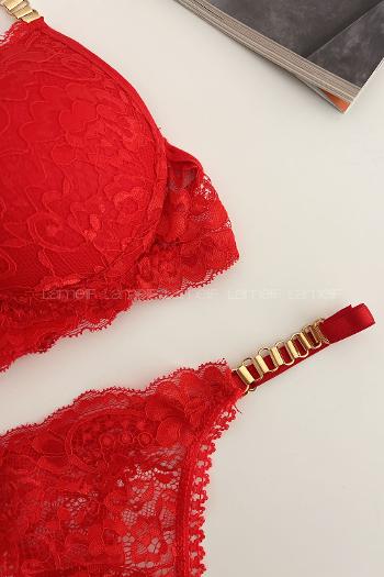 Red Cotton Fabric Underwire Unsupport 