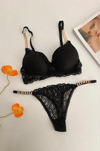 Black Cotton Fabric Underwire Unsupport 