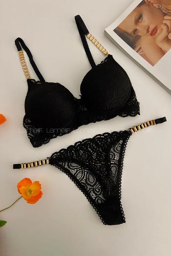 Black Cotton Fabric Underwire Unsupport 