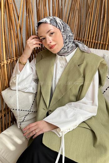 Lamelif Retro Desen Soft Eşarp Taş