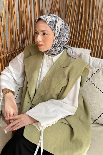 Lamelif Retro Desen Soft Eşarp Taş