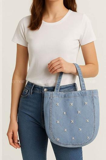 Denim Blue Without Accessories Kumas Arm Bag Bag
