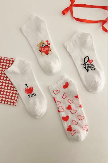 Lamelif 4lü Sevgi Babet Çorap