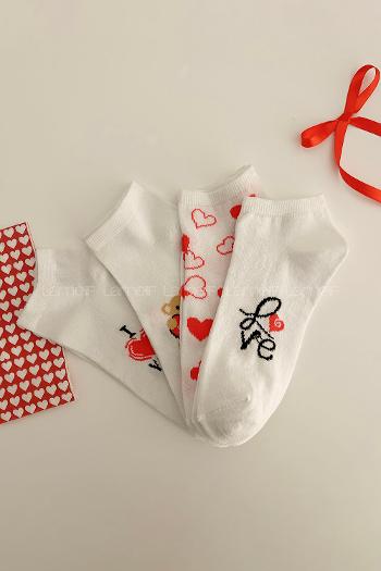 Lamelif 4lü Sevgi Babet Çorap