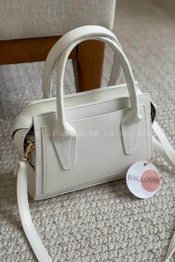 White Buckle Skin Hand Bag Bag