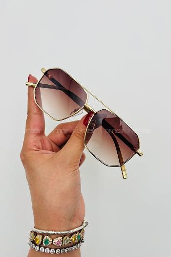 Lamelif Burberry İmzalı Luxery Kahverengi Güneş Gözlüğü