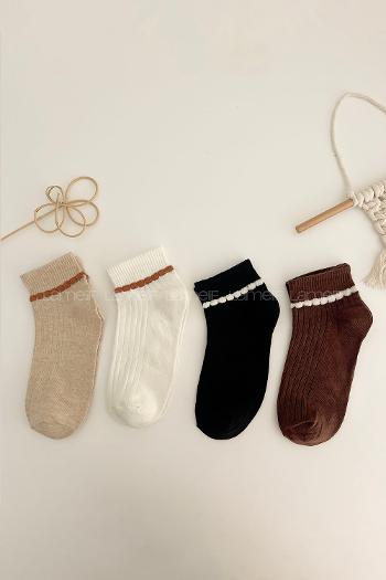 Lamelif 4lü Yarım Konç Çorap