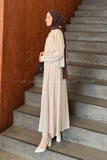 Stone Shirt Collar Long Arm Cotton Lycra Flare Suit