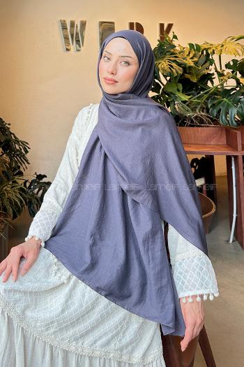 Anthracite Cotton Cotton Fabric Straight Shawl