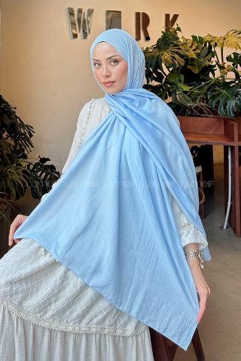 Baby Blue Cotton Straight Shawl