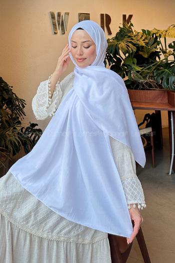 White Cotton Straight Shawl