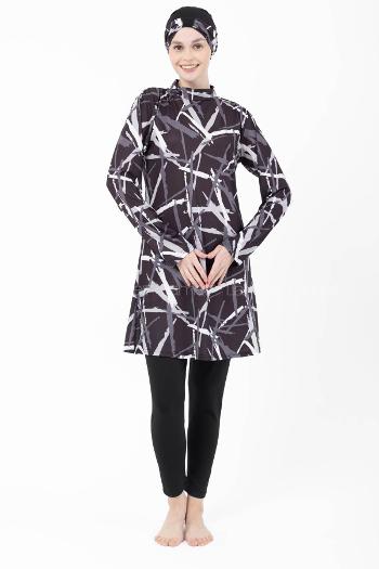 Lamelif Haşama Tesettür Mayo Hijap Antrasit