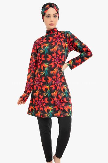 Lamelif Haşama Tesettür Mayo Hijap Bordo