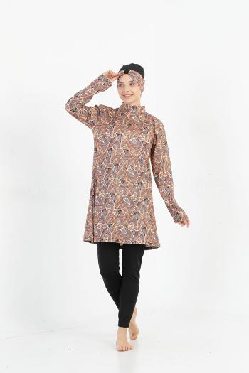 Lamelif Haşama Tesettür Mayo Hijap Kiremit