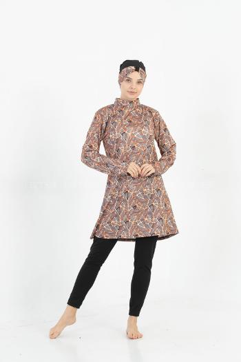 Lamelif Haşama Tesettür Mayo Hijap Kiremit