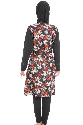 Lamelif Haşama Tesettür Mayo Hijap Kiremit - Gri