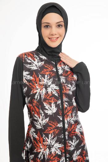 Lamelif Haşama Tesettür Mayo Hijap Kiremit - Gri