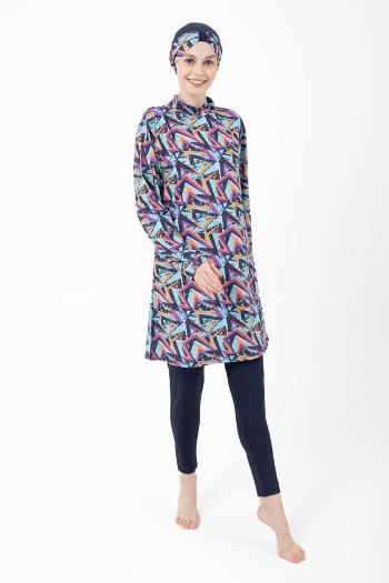 Lamelif Haşama Tesettür Mayo Hijap Mavi