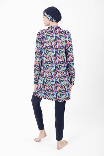 Lamelif Haşama Tesettür Mayo Hijap Mavi