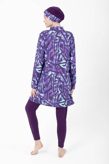 Lamelif Haşama Tesettür Mayo Hijap Mor