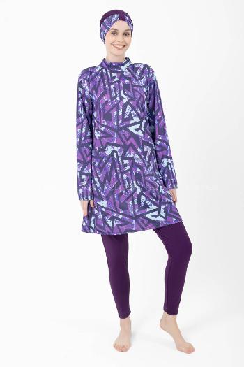 Lamelif Haşama Tesettür Mayo Hijap Mor