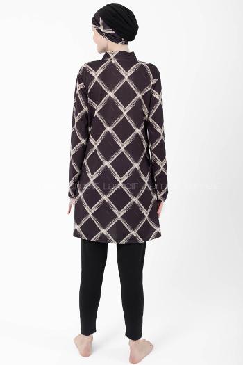 Lamelif Haşama Tesettür Mayo Hijap Siyah